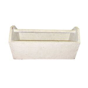 Vintage White Wood Tote Tool Box Garden Caddy Carry Handle Farmhouse